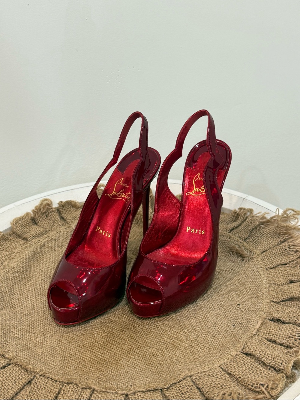 Christian Louboutin Hot Chick Peep Toe Slingback Platform Heels – Size 35